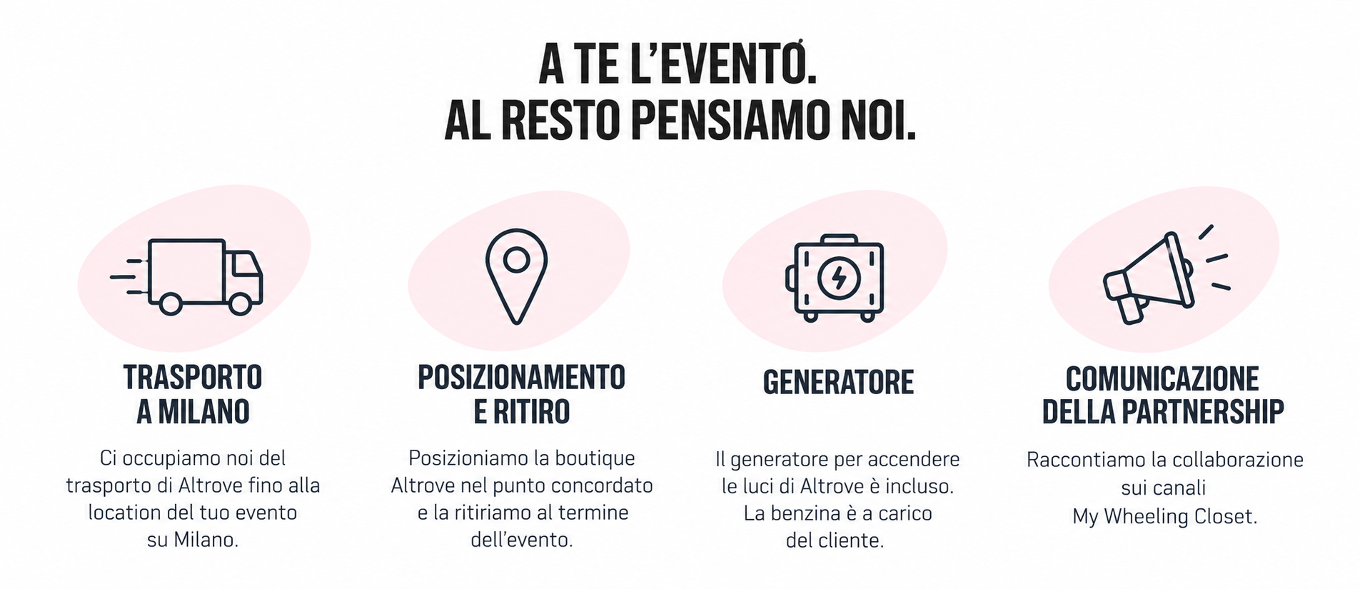 A te l'evento. Al resto pensiamo noi.