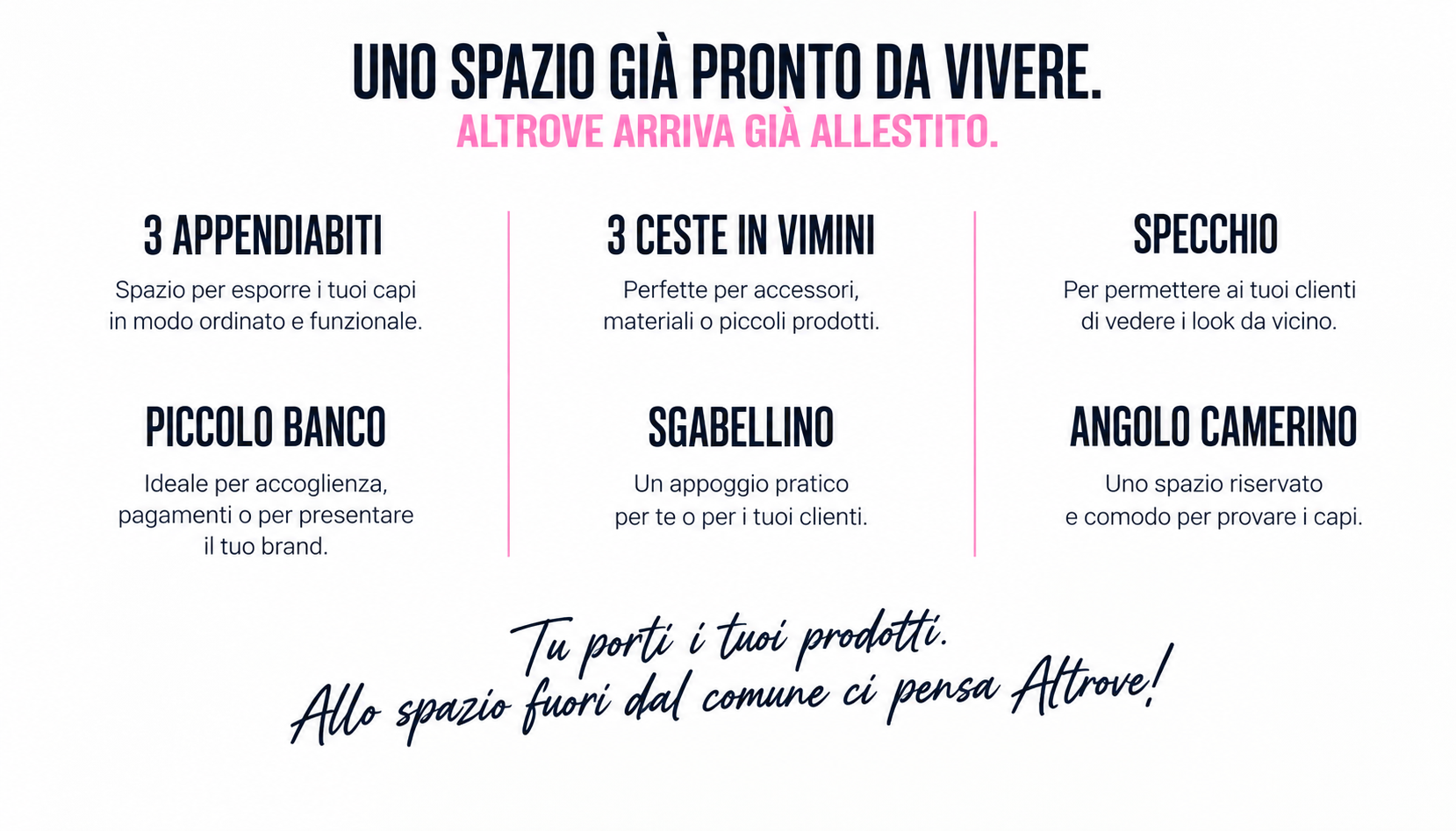 Uno spazio già pronto da vivere - Altrove arriva già allestito